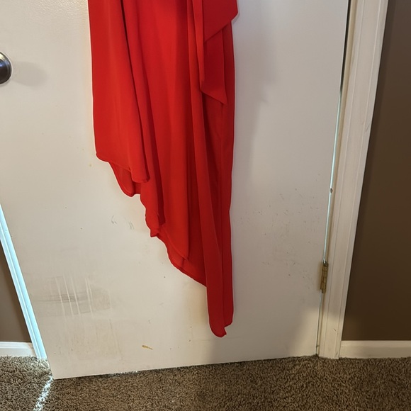 Red high low top with stretch pants to match - Picture 5 of 11